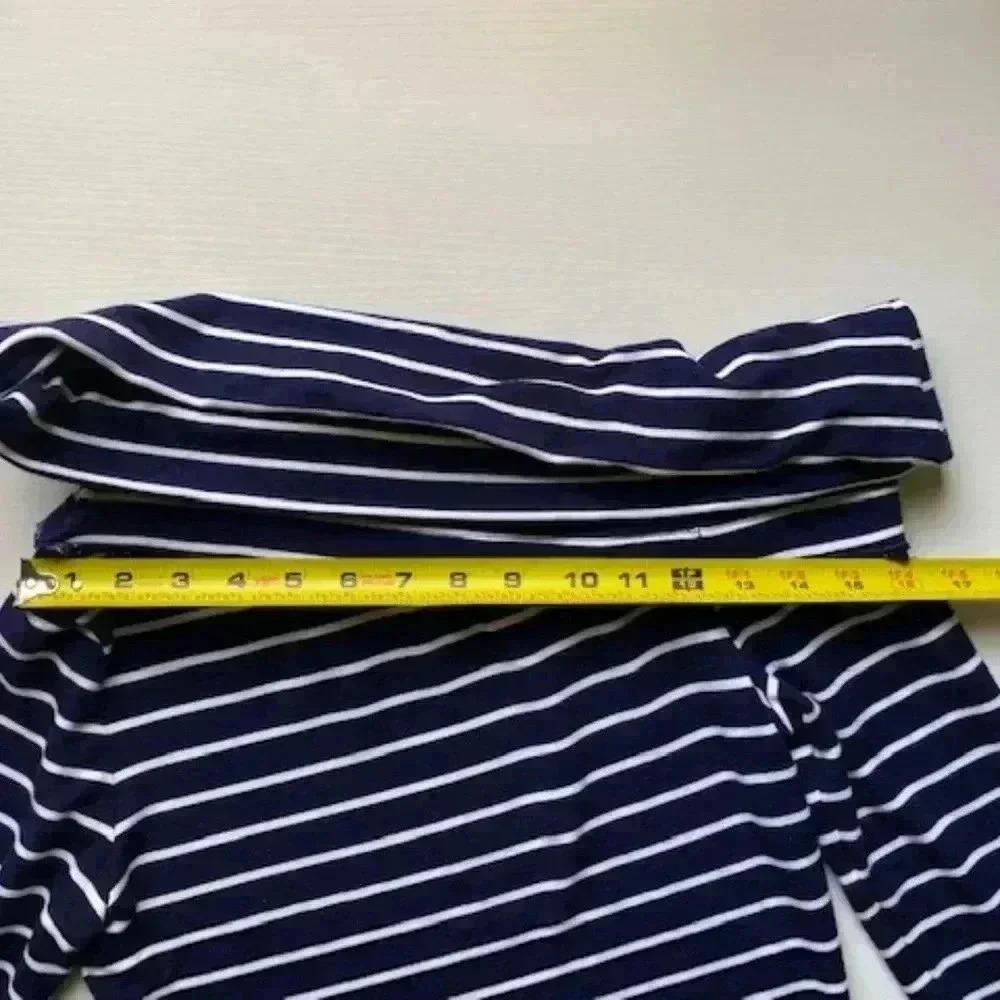 Club Monaco Kadeejah Striped Asymmetrical Long Sleeve Top Size S - Picture 4 of 13